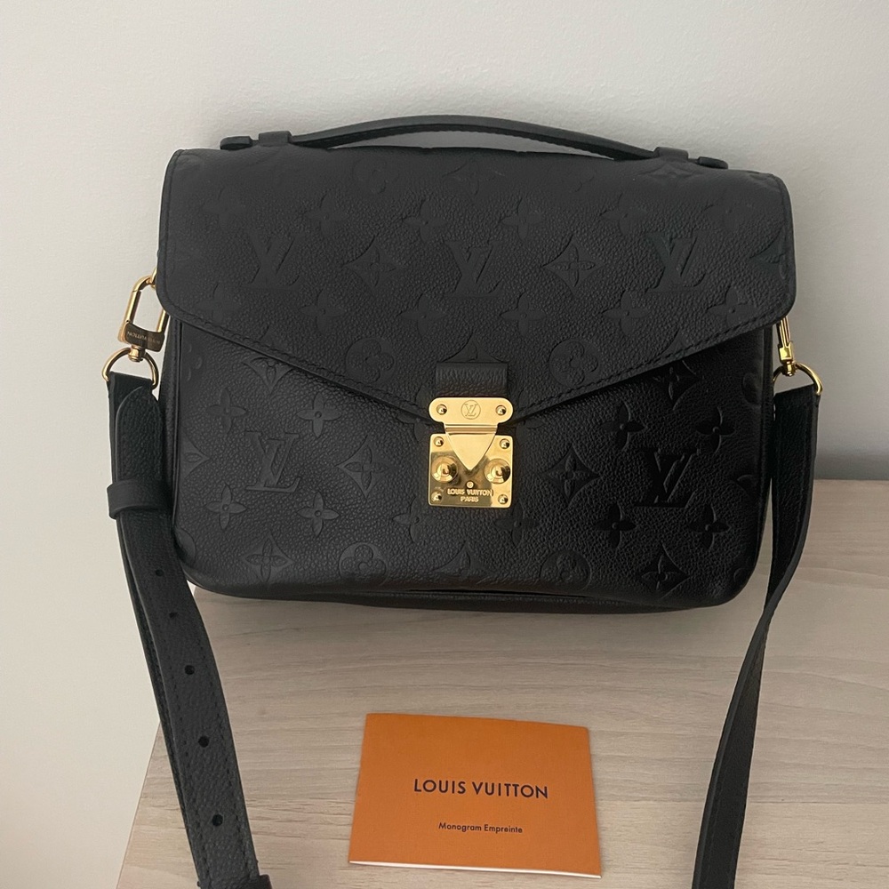 NEW Louis Vuitton Black and Gold Satchel with Monogram